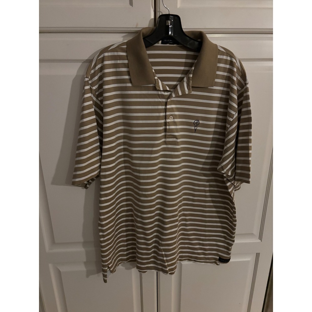 Peter Millar Golf Polo Shirt Mens‎ Large Striped Performance Golfing Casual